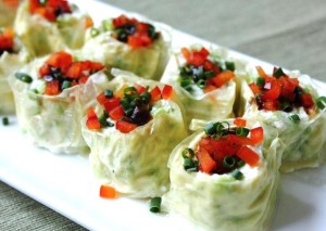 Soybean rhapsody - tofu rolls with yellow soybean sauce