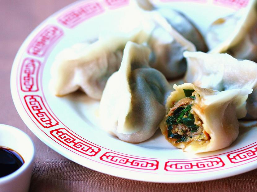 Pork And Chive Dumplings In Garlic-Miso Broth Recipe