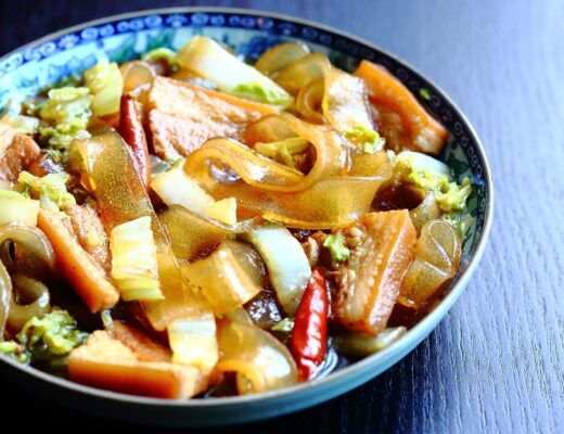 This Dongbei-style stew, with silky cabbage and chewy potato noodles, is warming and comforting—great for cold weather.