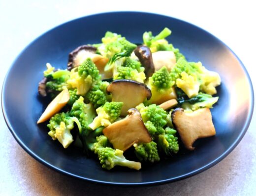 This intriguing stir-fry features two extraordinary ingredients: romanesco and king oyster mushrooms.