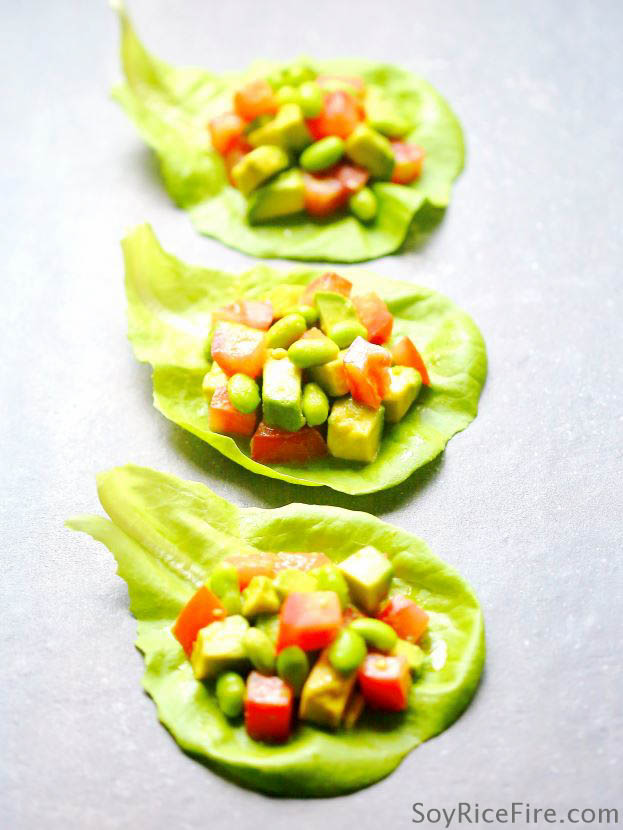 This tasty salad wrapped in lettuce leaves is something I enjoy making all year round, especially in the summer.